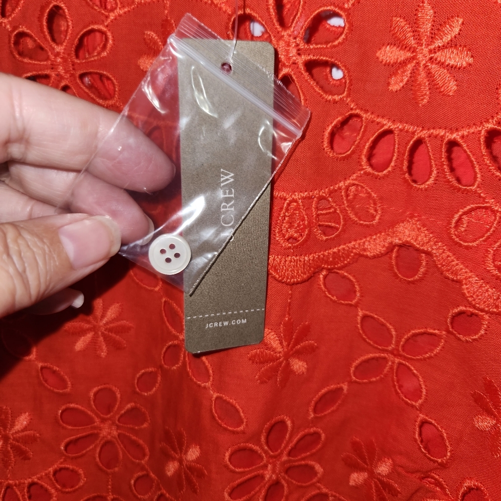 J.Crew Bell Sleeve Eyelet Cocktail Dress Sz 2 - Picture 7 of 10
